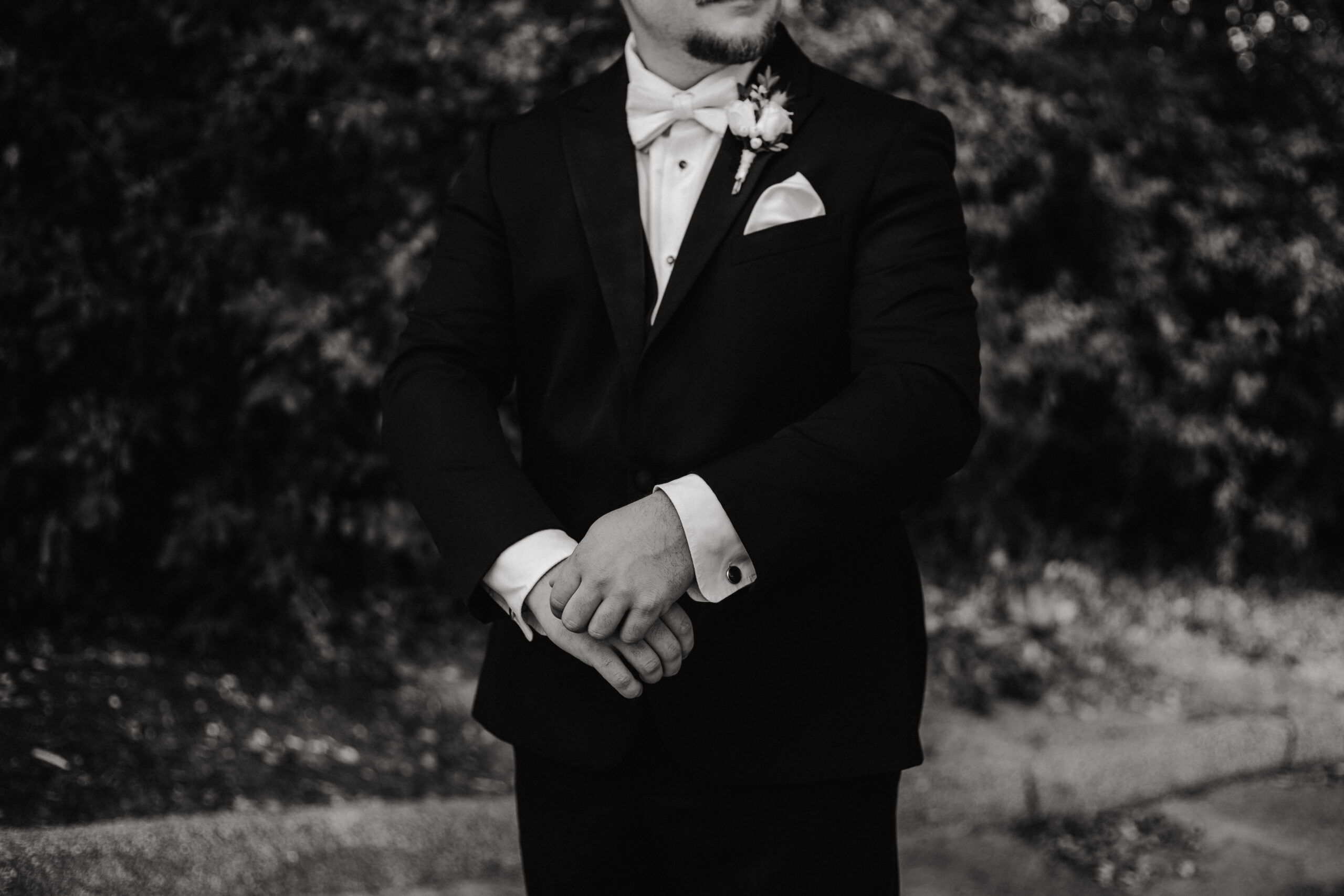 b and w groom pictures