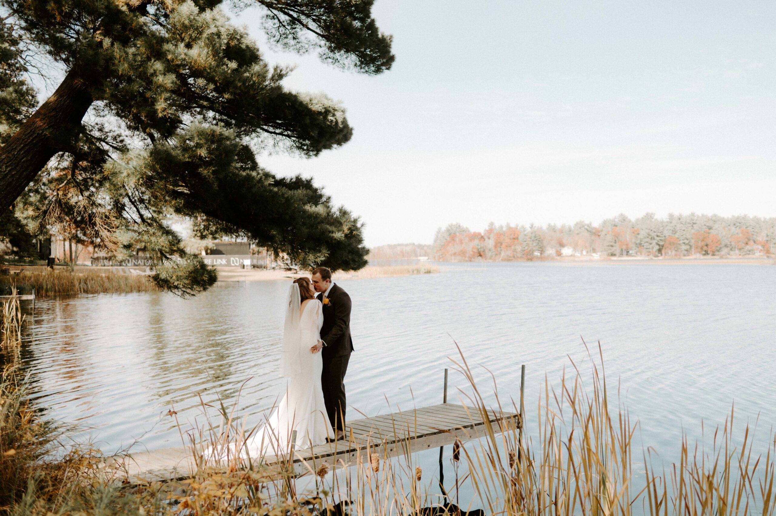 Natalie Tyler Photography first look wedding photography Clark Lake Minnesota